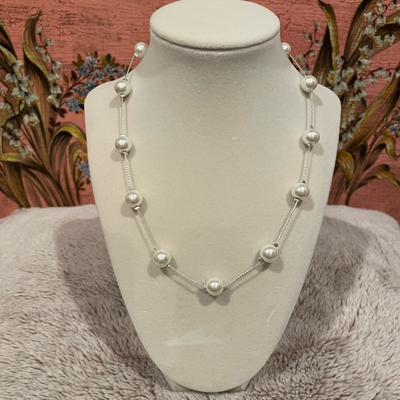 Napier Simulated Pearl Illusion Necklace - Picture 2 of 4